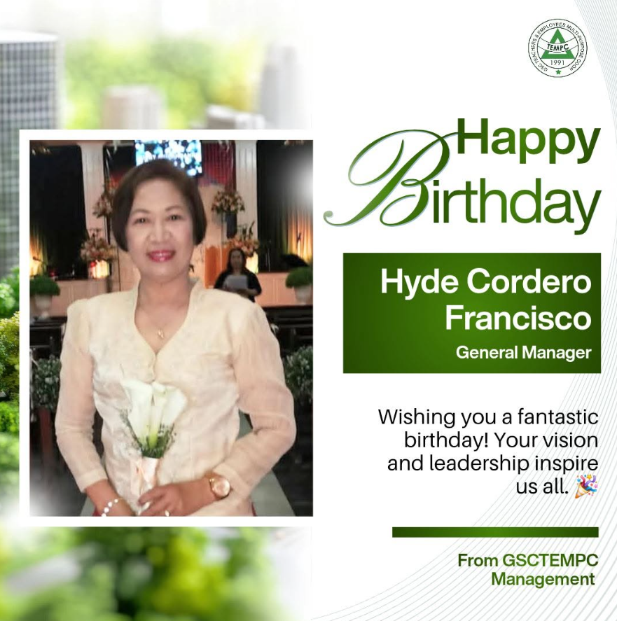 Happy Birthday to our General Manager, Ma'am Hyde Cordero Francisco 🎉