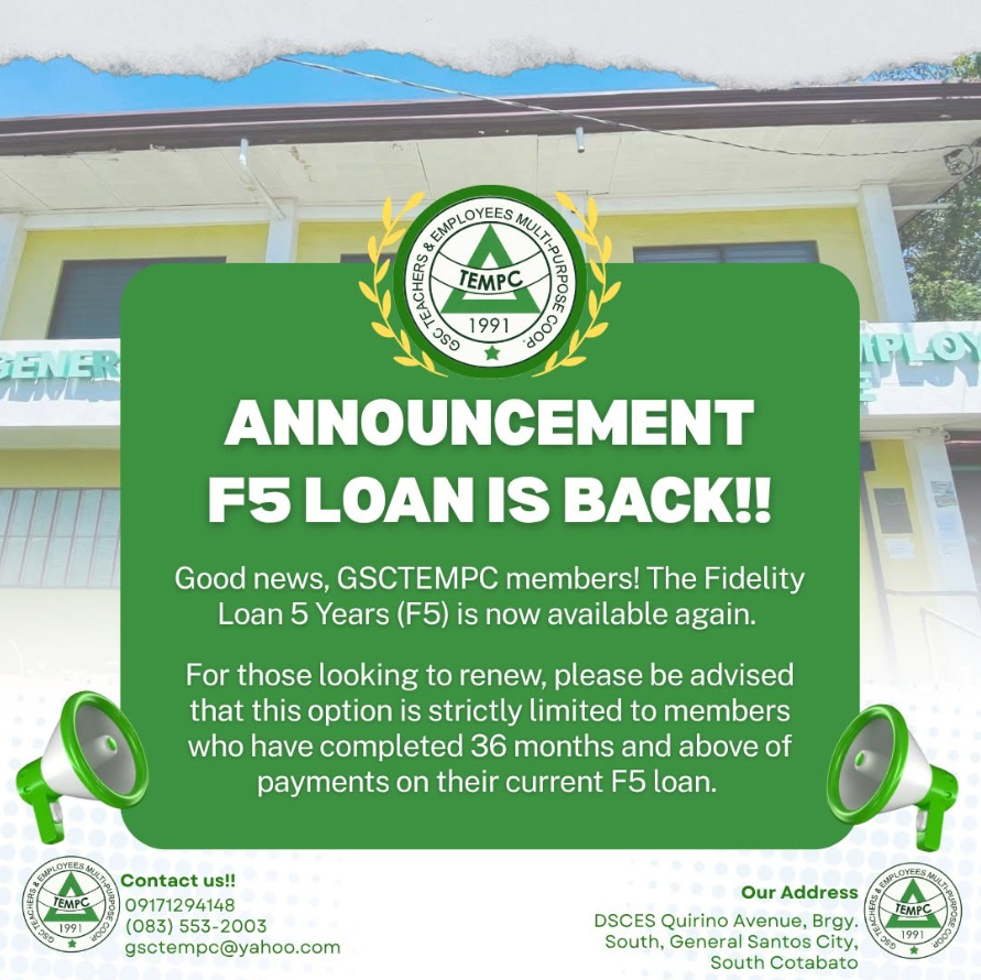 The Fidelity Loan 5 Years (F5) is now available again!!!