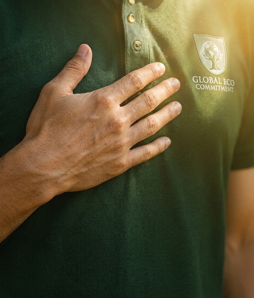 Cooperative member extending a hand in a gesture of commitment and solidarity